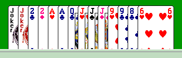 Cards sorted in the right way